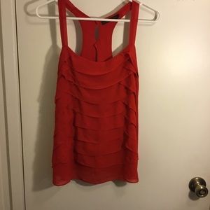 Red Tank Top with Ruffles by Hazel